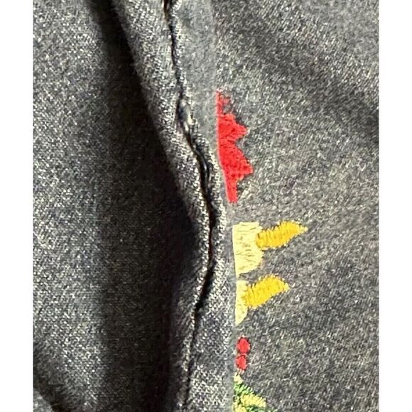 Vintage Denim Casey & Max Christmas Shirt Womens Size XL EMBROIDERED Fast Ship - Picture 10 of 13